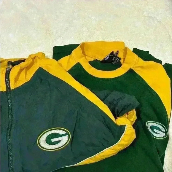 VINTAGE 90s Green Bay Packers Windbreaker/‎ Shirt Bundle Men’s L - Picture 1 of 9
